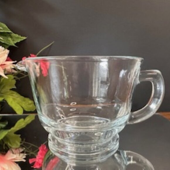 Fire King Clear Glass Measuring Bowl Anchor Hocking Vintage Mixing Jug with Hand - Picture 1 of 6